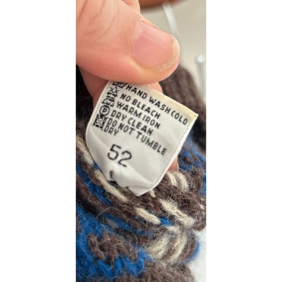 UNITED COLORS OF BENETTON Pullover Fair Isle Wool Sweater Crew Neck Multicolor - Picture 8 of 9